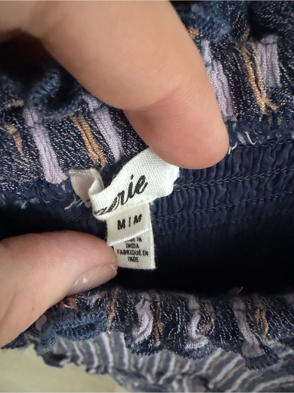 Aerie Smocked Striped At the Barre Midi Dress in Navy - Picture 5 of 6